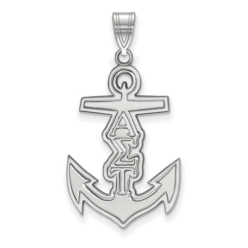 Sterling Silver Rhodium-plated LogoArt Alpha Sigma Tau Sorority Symbol Medium Pendant