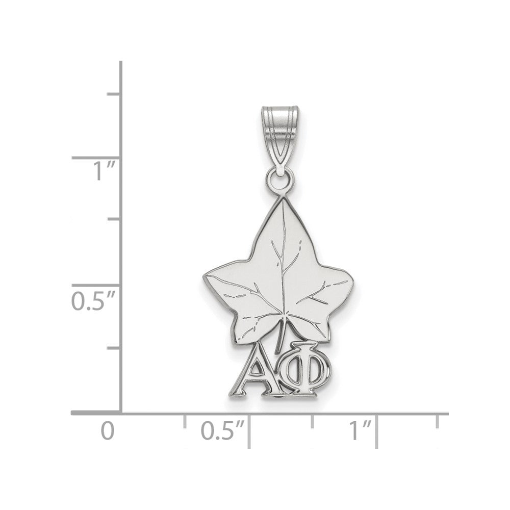 Sterling Silver Rhodium-plated LogoArt Alpha Phi Sorority Symbol Medium Pendant