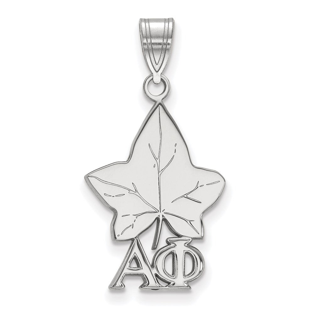 Sterling Silver Rhodium-plated LogoArt Alpha Phi Sorority Symbol Medium Pendant