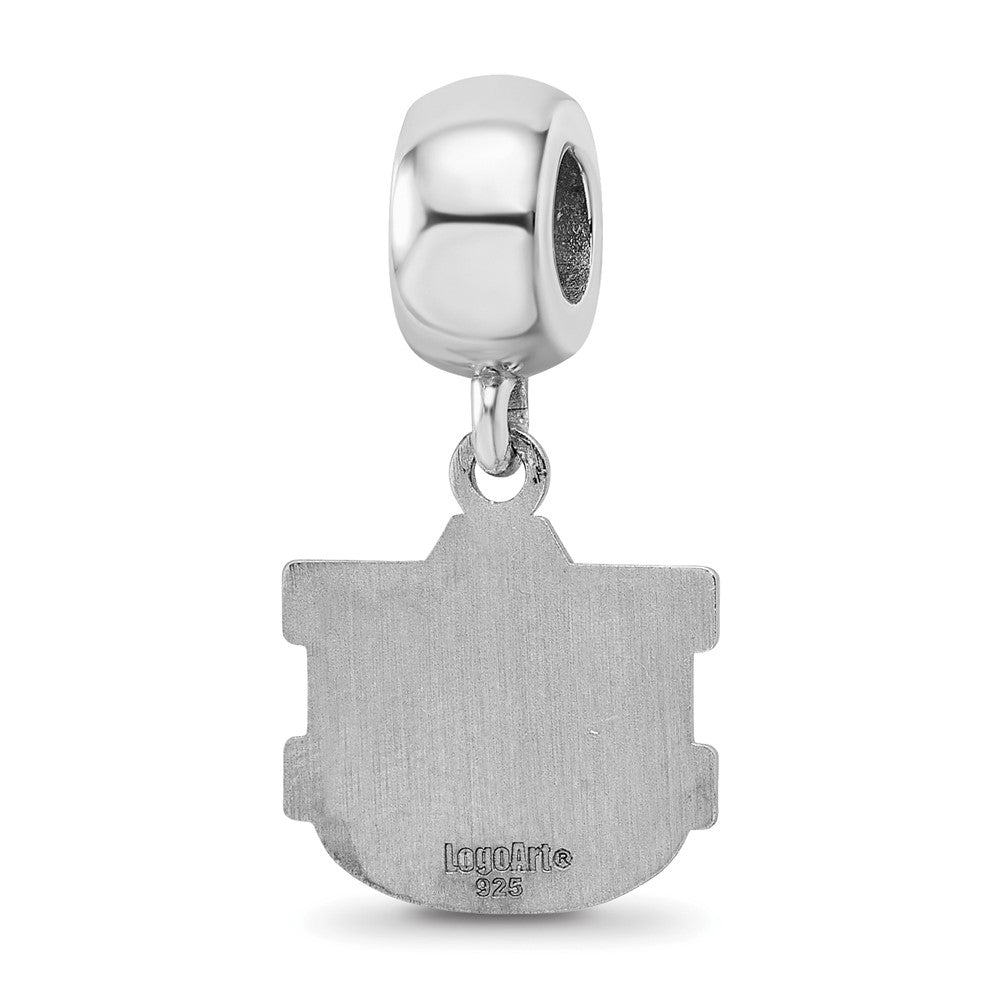 Sterling Silver Rhodium-plated LogoArt Auburn University A-U Small Dangle Bead Charm