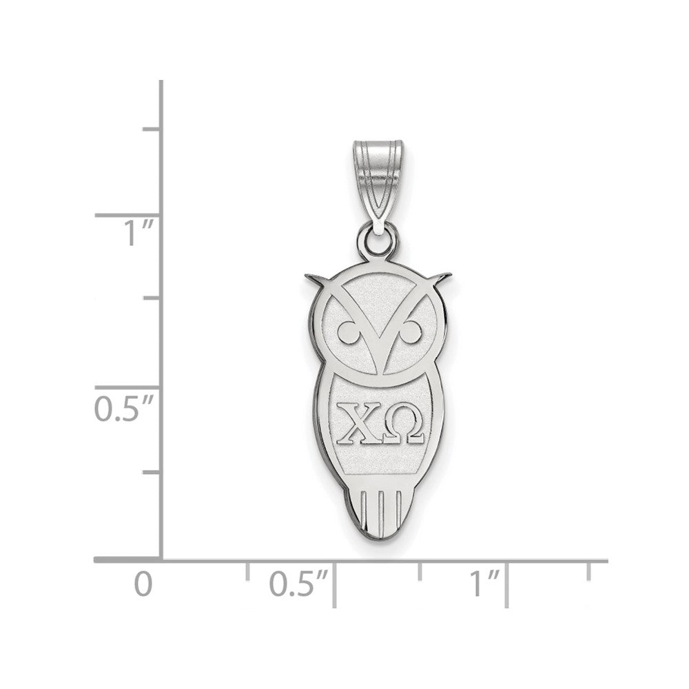 Sterling Silver Rhodium-plated LogoArt Chi Omega Sorority Symbol Medium Pendant