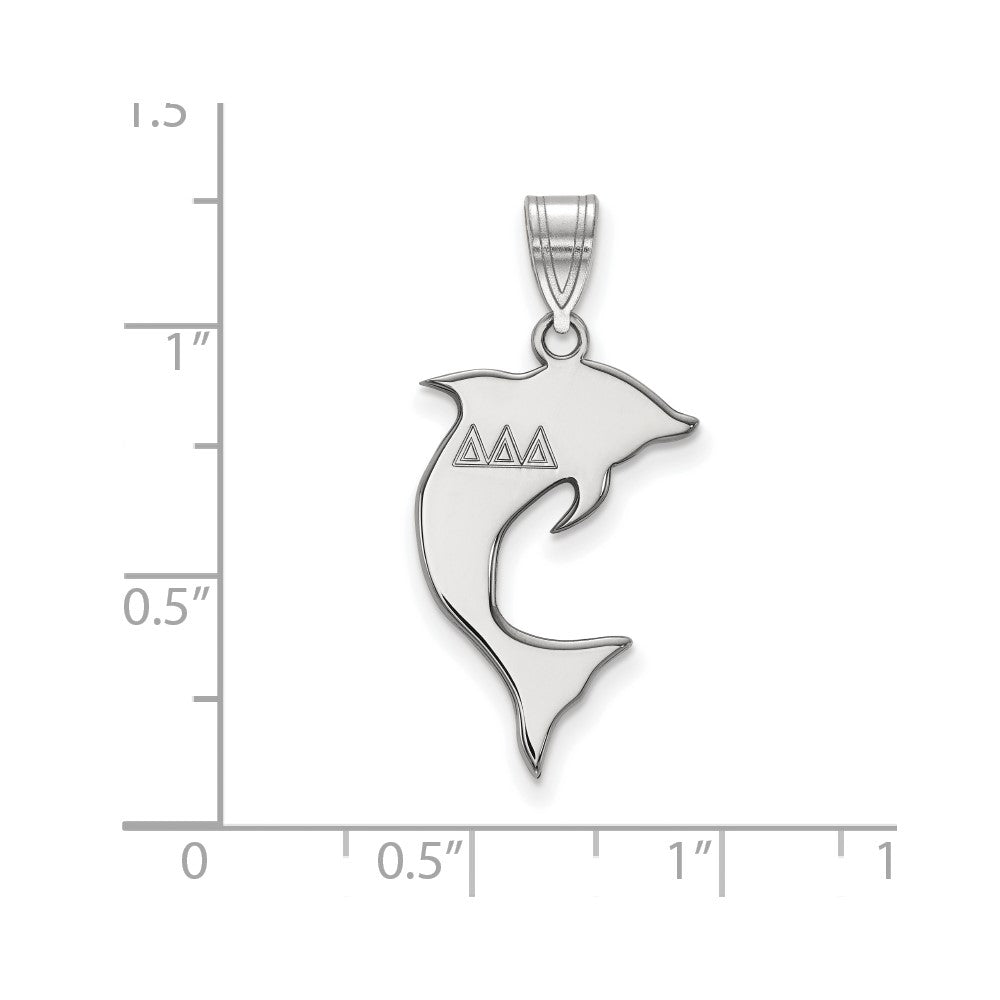 Sterling Silver Rhodium-plated LogoArt Delta Delta Delta Sorority Symbol Medium Pendant