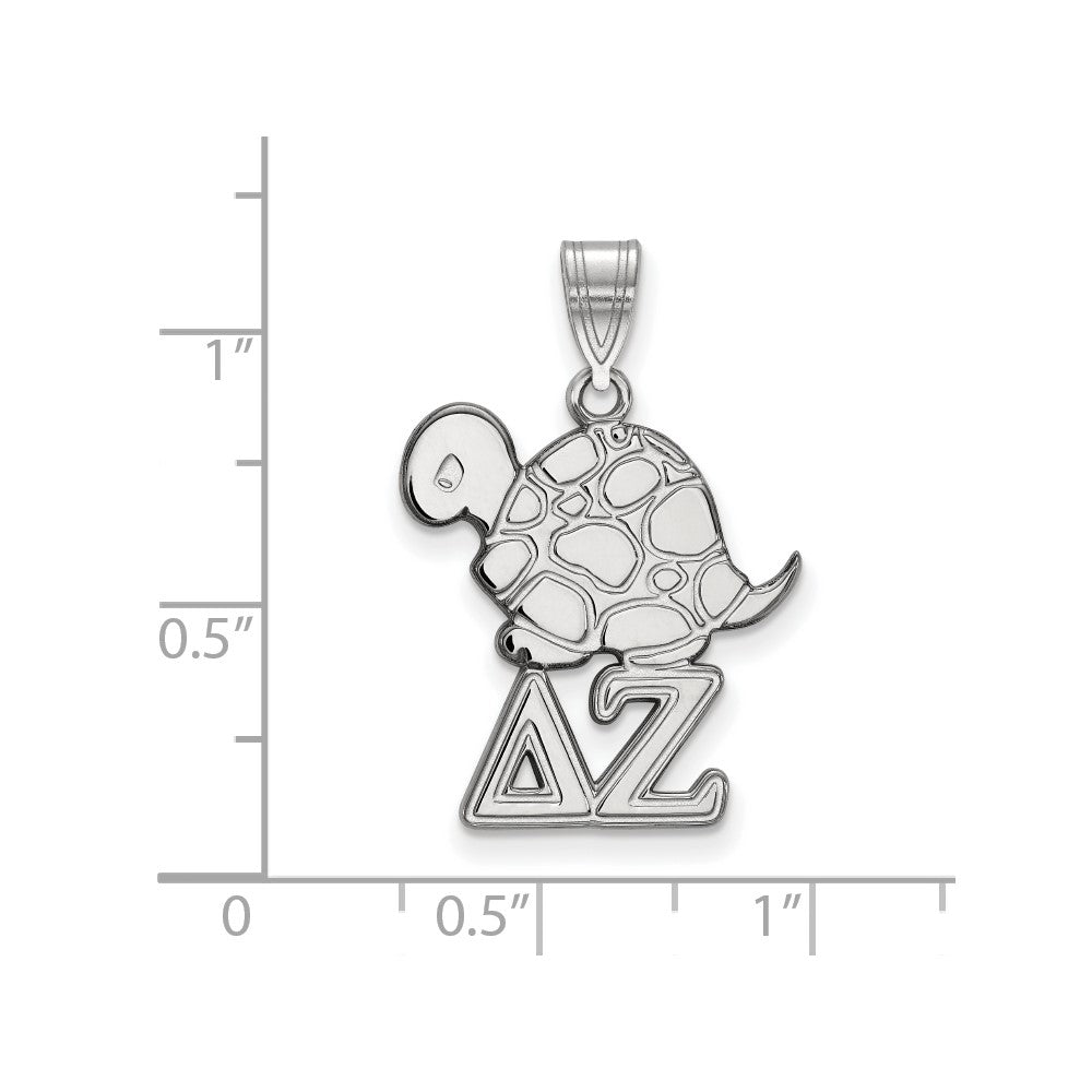 Sterling Silver Rhodium-plated LogoArt Delta Zeta Sorority Symbol Medium Pendant