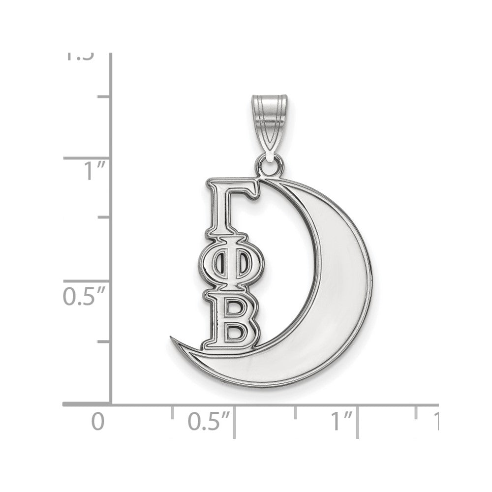 Sterling Silver Rhodium-plated LogoArt Gamma Phi Beta Sorority Symbol Medium Pendant