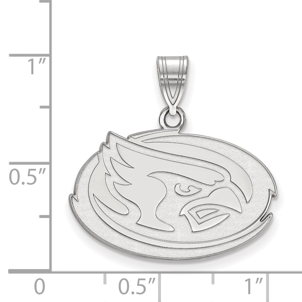 10k White Gold LogoArt Iowa State University Cardinal Medium Pendant