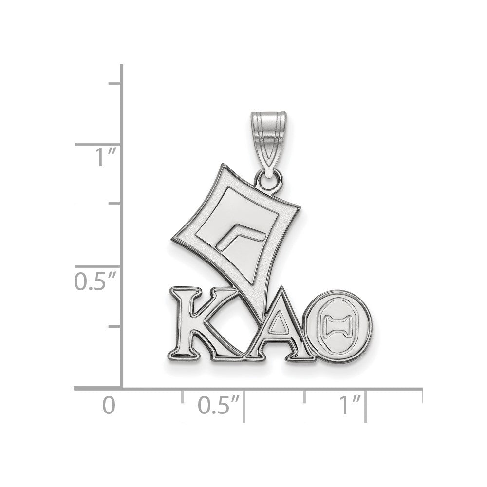 Sterling Silver Rhodium-plated LogoArt Kappa Alpha Theta Sorority Symbol Medium Pendant