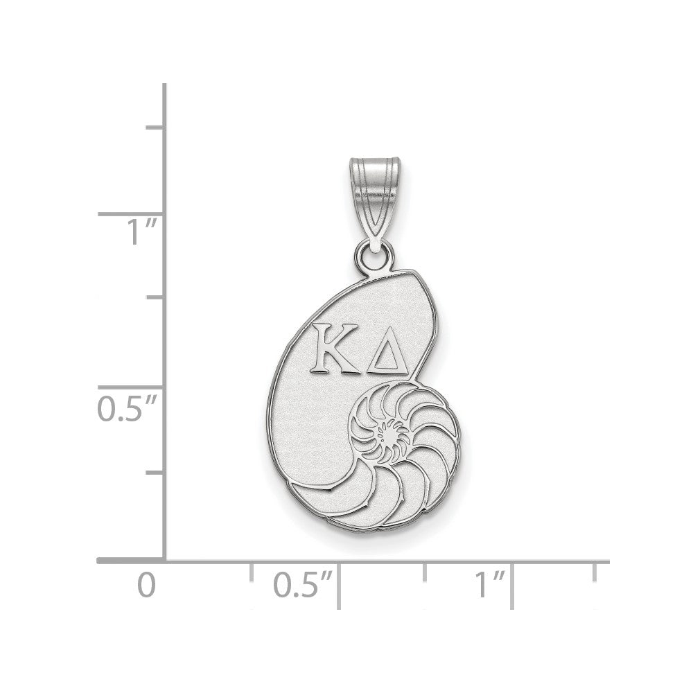 Sterling Silver Rhodium-plated LogoArt Kappa Delta Sorority Symbol Medium Pendant