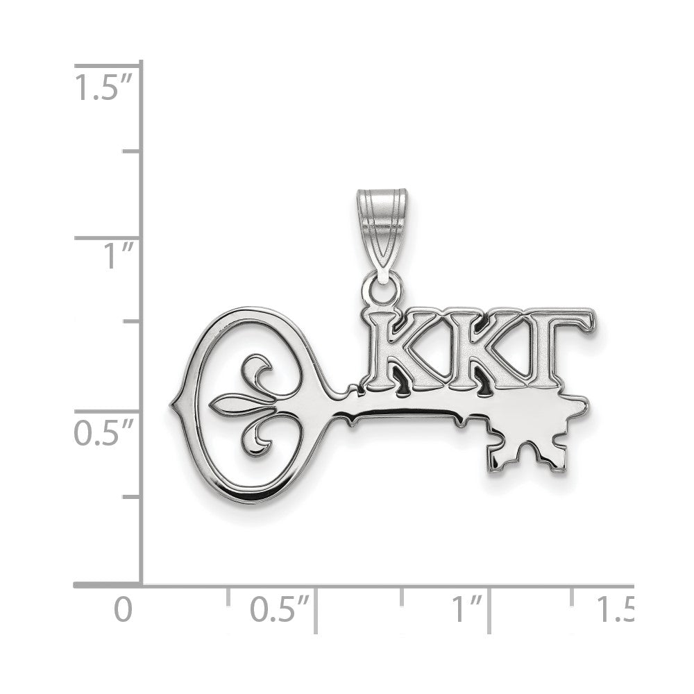 Sterling Silver Rhodium-plated LogoArt Kappa Kappa Gamma Sorority Symbol Medium Pendant