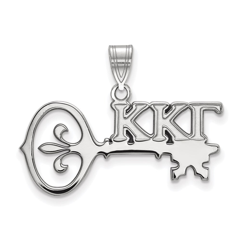 Sterling Silver Rhodium-plated LogoArt Kappa Kappa Gamma Sorority Symbol Medium Pendant