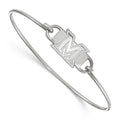 Sterling Silver Rhodium-plated LogoArt Miami University Ohio Letter M Small Center 7 inch Wire Bangle