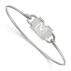 Sterling Silver Rhodium-plated LogoArt Miami University Ohio Letter M Small Center 7 inch Wire Bangle