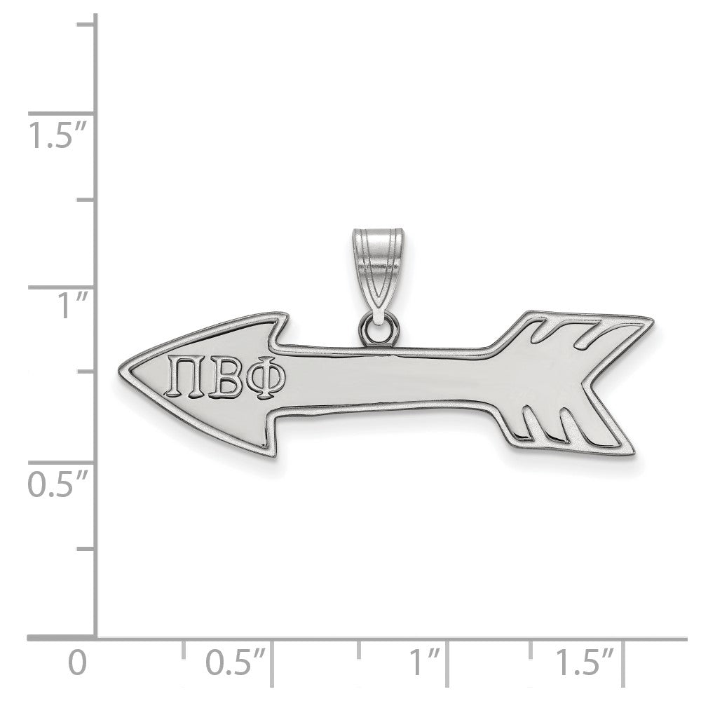 Sterling Silver Rhodium-plated LogoArt Pi Beta Phi Sorority Symbol Medium Pendant