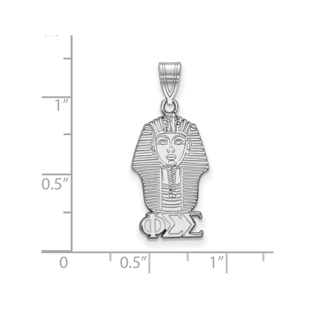 Sterling Silver Rhodium-plated LogoArt Phi Sigma Sigma Sorority Symbol Medium Pendant