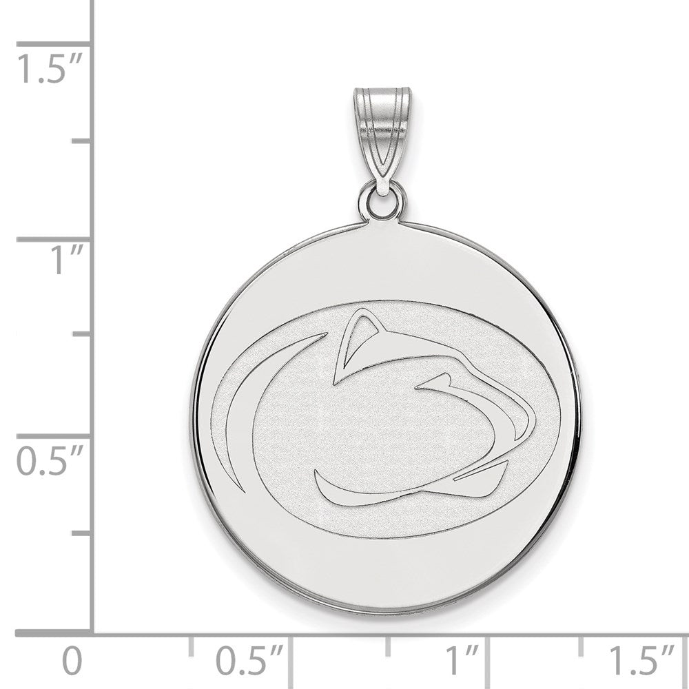 14k White Gold LogoArt Penn State University Lion Extra Large Disc Pendant