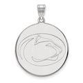10k White Gold LogoArt Penn State University Lion Extra Large Disc Pendant