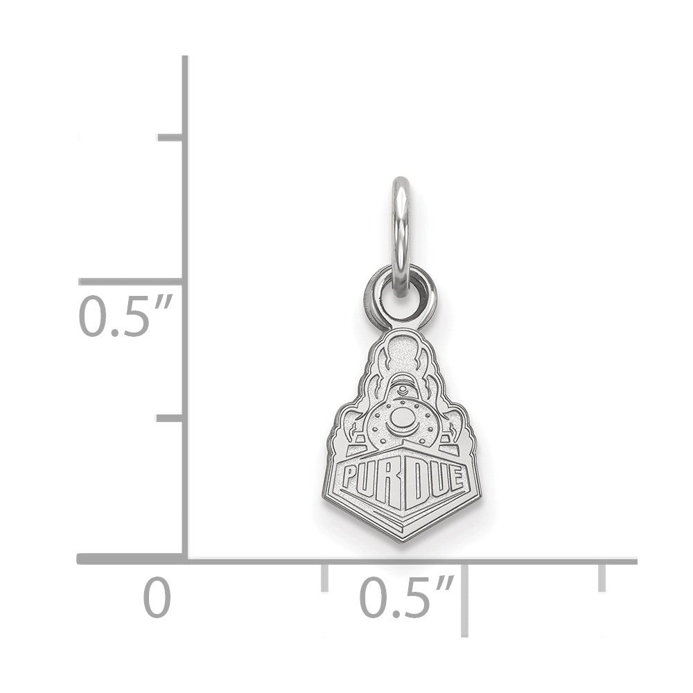 Sterling Silver Rhodium-plated LogoArt Purdue University Boilermakers Train Logo Extra Small Pendant