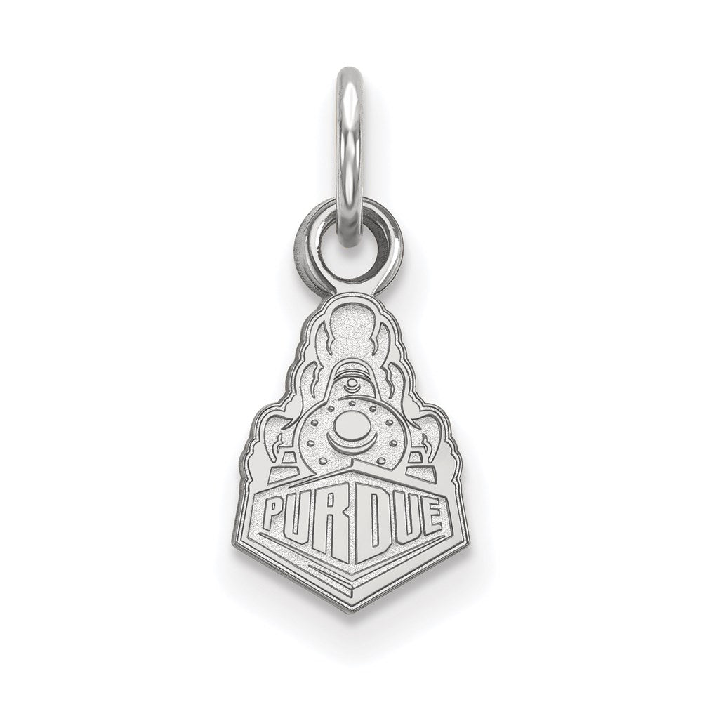 Sterling Silver Rhodium-plated LogoArt Purdue University Boilermakers Train Logo Extra Small Pendant