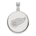14k White Gold NHL LogoArt Detroit Red Wings Large Disc Pendant