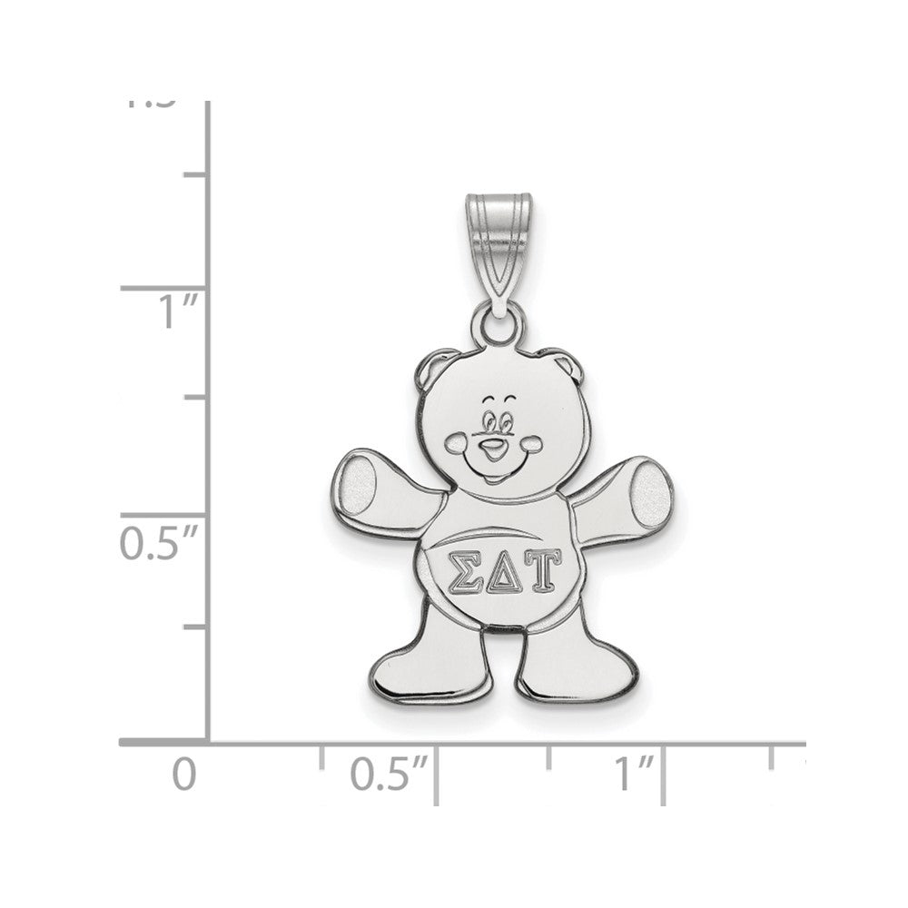 Sterling Silver Rhodium-plated LogoArt Sigma Delta Tau Sorority Symbol Medium Pendant