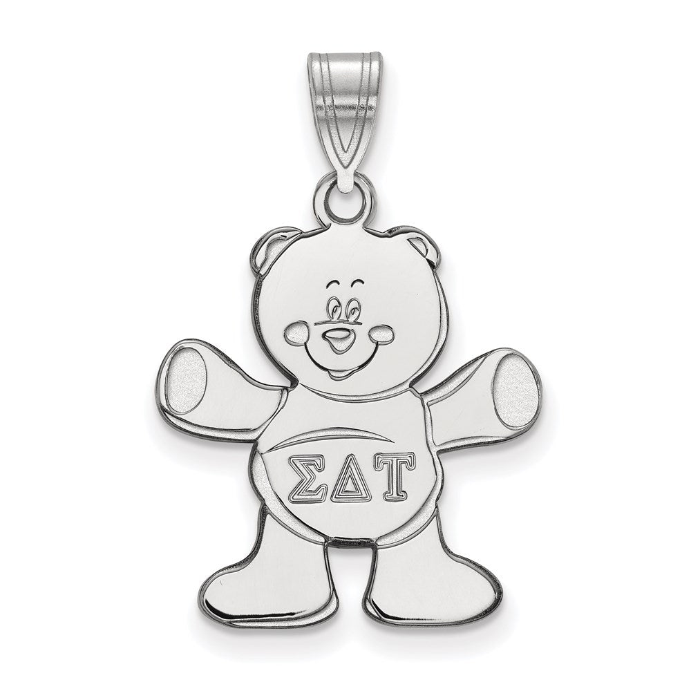 Sterling Silver Rhodium-plated LogoArt Sigma Delta Tau Sorority Symbol Medium Pendant