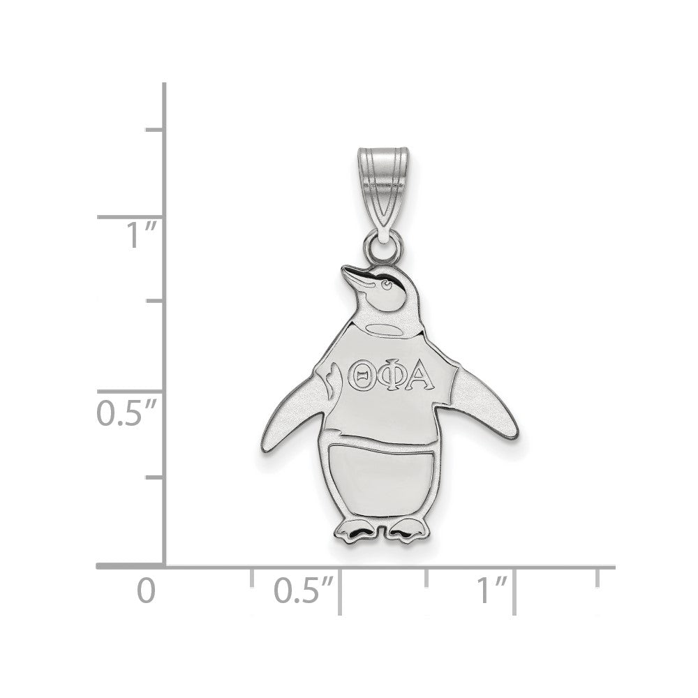 Sterling Silver Rhodium-plated LogoArt Theta Phi Alpha Sorority Symbol Medium Pendant