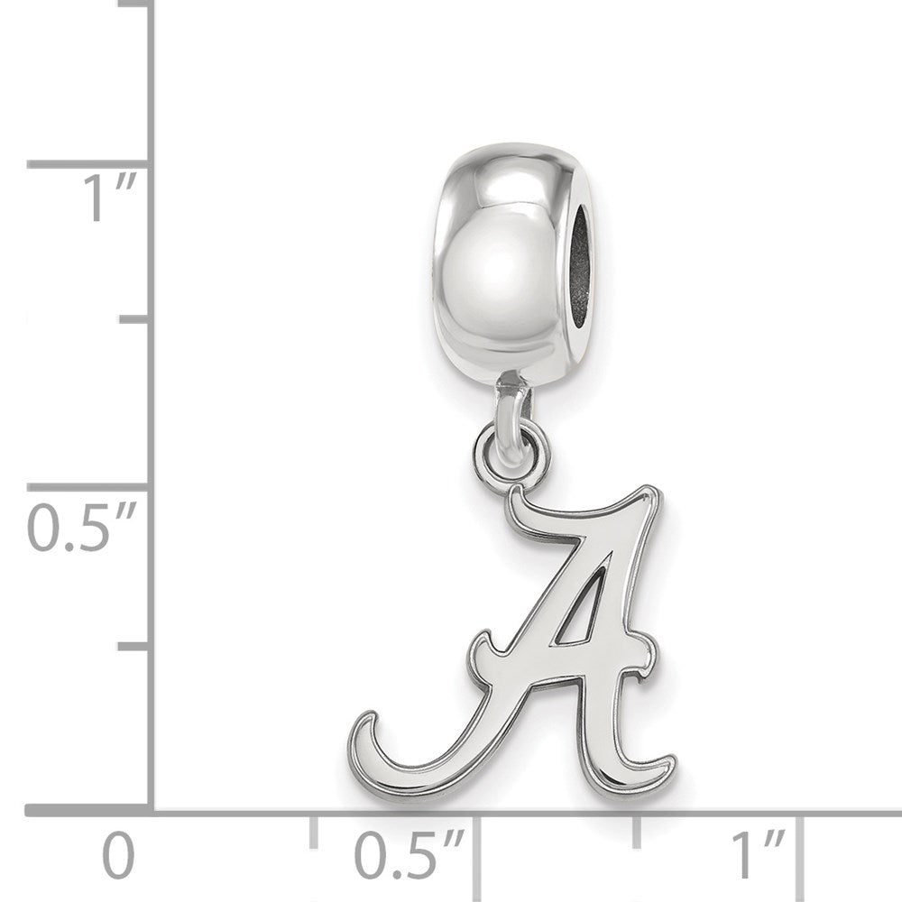 Sterling Silver Rhodium-plated LogoArt University of Alabama Letter A Small Dangle Bead Charm