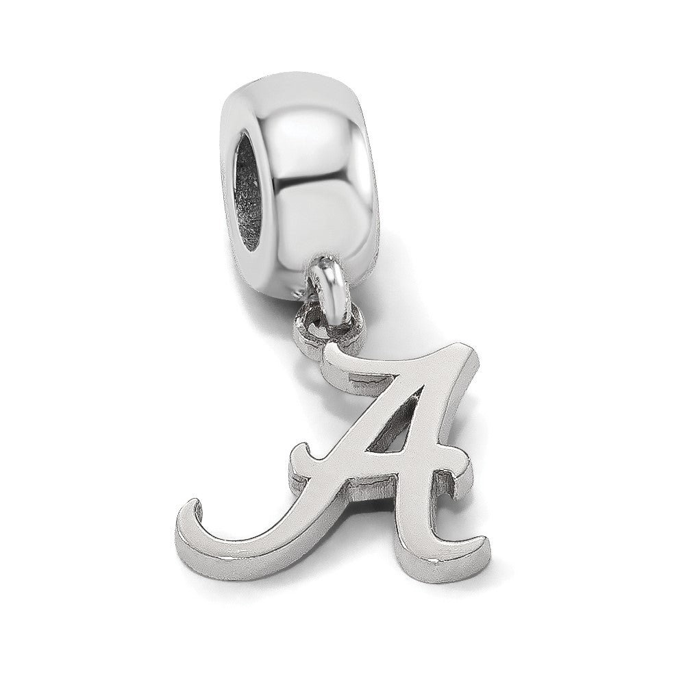 Sterling Silver Rhodium-plated LogoArt University of Alabama Letter A Small Dangle Bead Charm