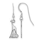 Sterling Silver Rhodium-plated LogoArt Alpha Epsilon Phi Sorority Symbol Small Dangle Wire Earrings