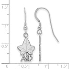 Sterling Silver Rhodium-plated LogoArt Alpha Phi Sorority Symbol Small Dangle Wire Earrings