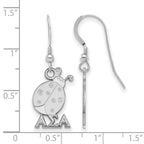 Sterling Silver Rhodium-plated LogoArt Alpha Sigma Alpha Sorority Symbol Small Dangle Wire Earrings