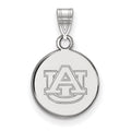 14k White Gold LogoArt Auburn University Small Disc Pendant