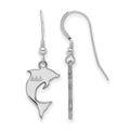 Sterling Silver Rhodium-plated LogoArt Delta Delta Delta Sorority Symbol Small Dangle Wire Earrings