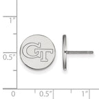 Sterling Silver Rhodium-plated LogoArt Georgia Institute of Technology G-T Small Disc Post Earrings