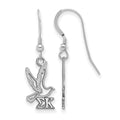 Sterling Silver Rhodium-plated LogoArt Sigma Kappa Sorority Symbol Small Dangle Wire Earrings