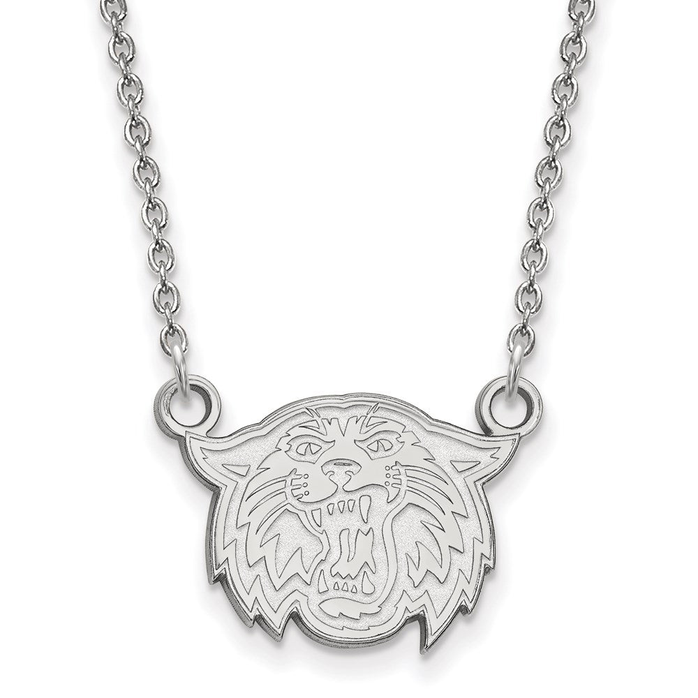14k White Gold LogoArt Villanova University Wildcat Small Pendant 18 inch Necklace