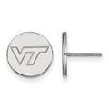 Sterling Silver Rhodium-plated LogoArt Virginia Tech V-T Small Disc Earrings