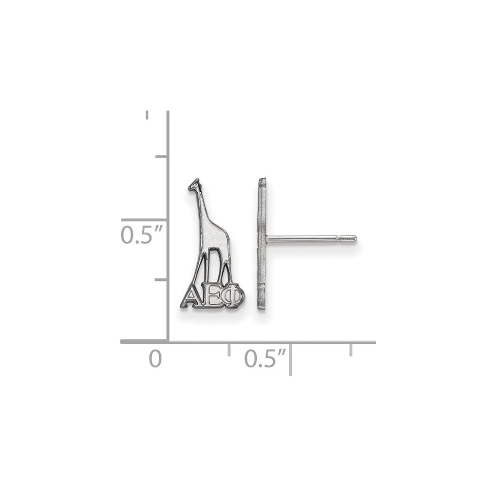 Sterling Silver Rhodium-plated LogoArt Alpha Epsilon Phi Sorority Symbol Extra Small Post Earrings
