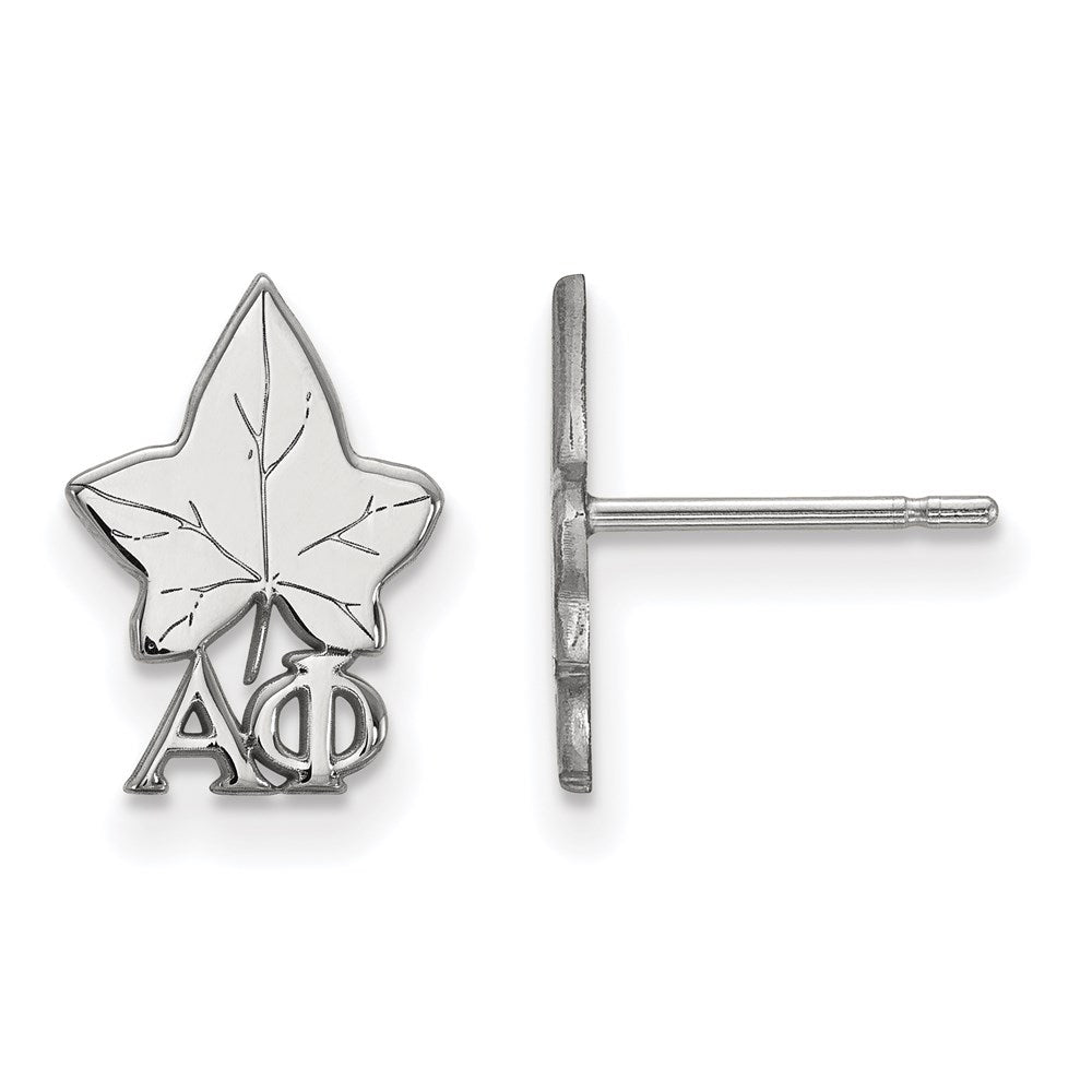 Sterling Silver Rhodium-plated LogoArt Alpha Phi Sorority Symbol Extra Small Post Earrings