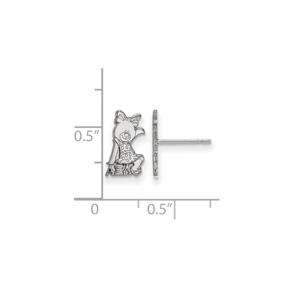 Sterling Silver Rhodium-plated LogoArt Alpha Xi Delta Sorority Symbol Extra Small Post Earrings