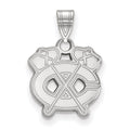 10k White Gold NHL LogoArt Chicago Blackhawks Letter C and Tomahawk Small Pendant