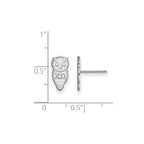 Sterling Silver Rhodium-plated LogoArt Chi Omega Sorority Symbol Extra Small Post Earrings