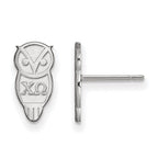 Sterling Silver Rhodium-plated LogoArt Chi Omega Sorority Symbol Extra Small Post Earrings