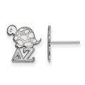 Sterling Silver Rhodium-plated LogoArt Delta Zeta Sorority Symbol Extra Small Post Earrings