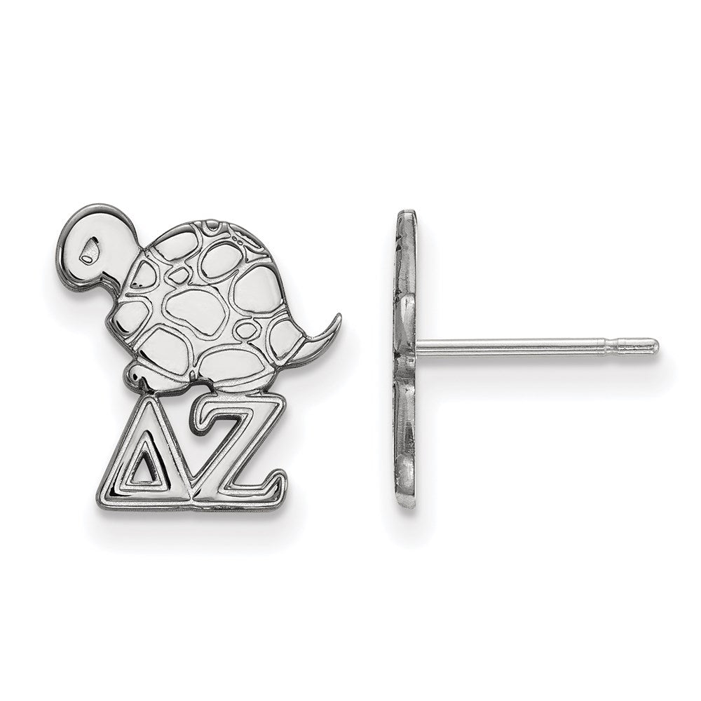 Sterling Silver Rhodium-plated LogoArt Delta Zeta Sorority Symbol Extra Small Post Earrings