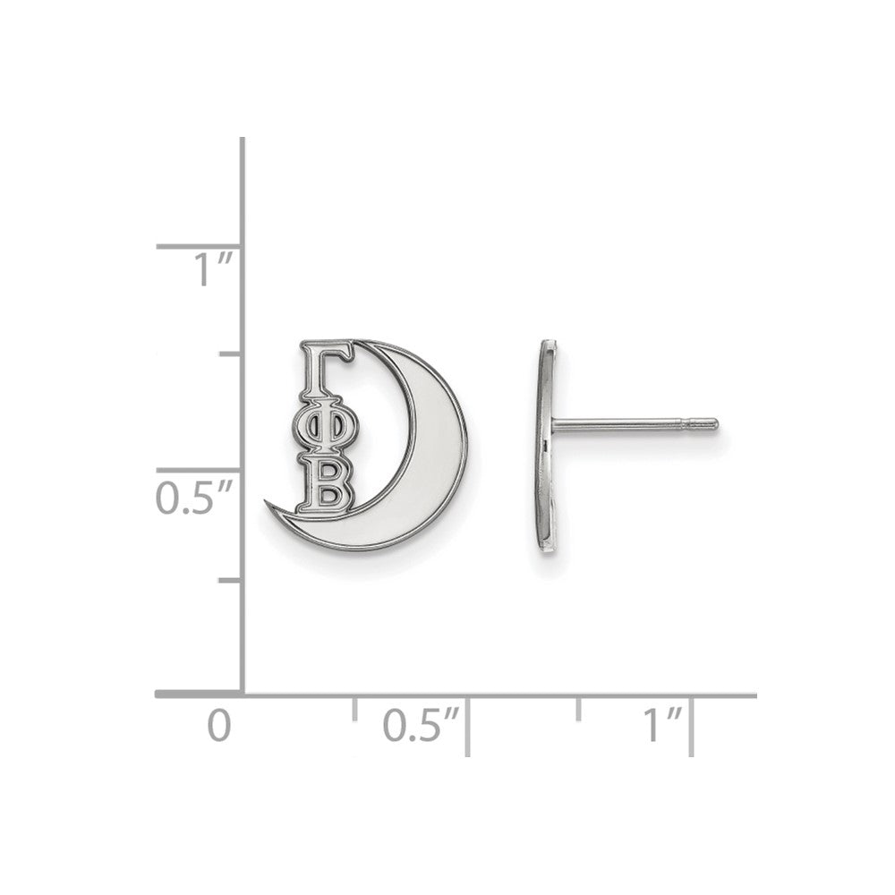 Sterling Silver Rhodium-plated LogoArt Gamma Phi Beta Sorority Symbol Extra Small Post Earrings
