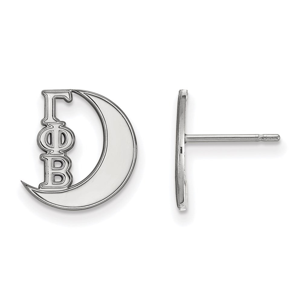 Sterling Silver Rhodium-plated LogoArt Gamma Phi Beta Sorority Symbol Extra Small Post Earrings