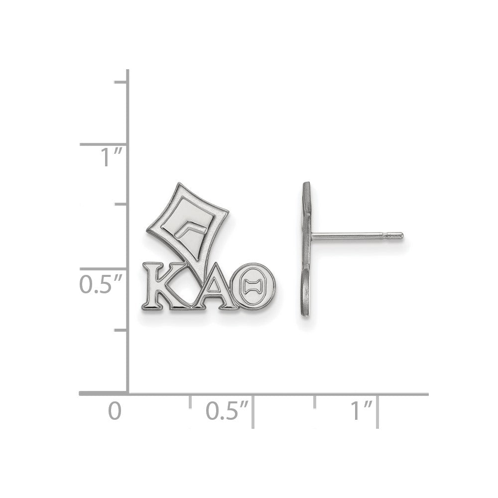 Sterling Silver Rhodium-plated LogoArt Kappa Alpha Theta Sorority Symbol Extra Small Post Earrings