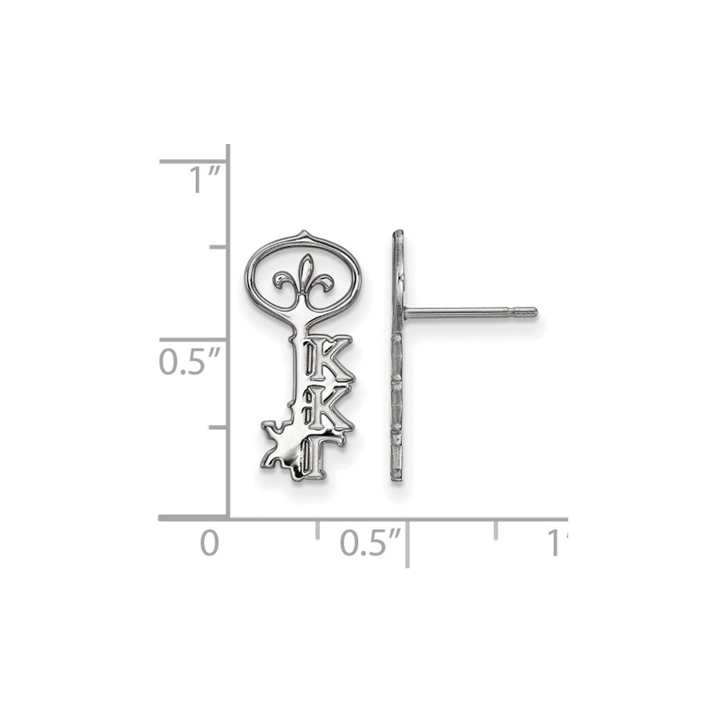 Sterling Silver Rhodium-plated LogoArt Kappa Kappa Gamma Sorority Symbol Extra Small Post Earrings