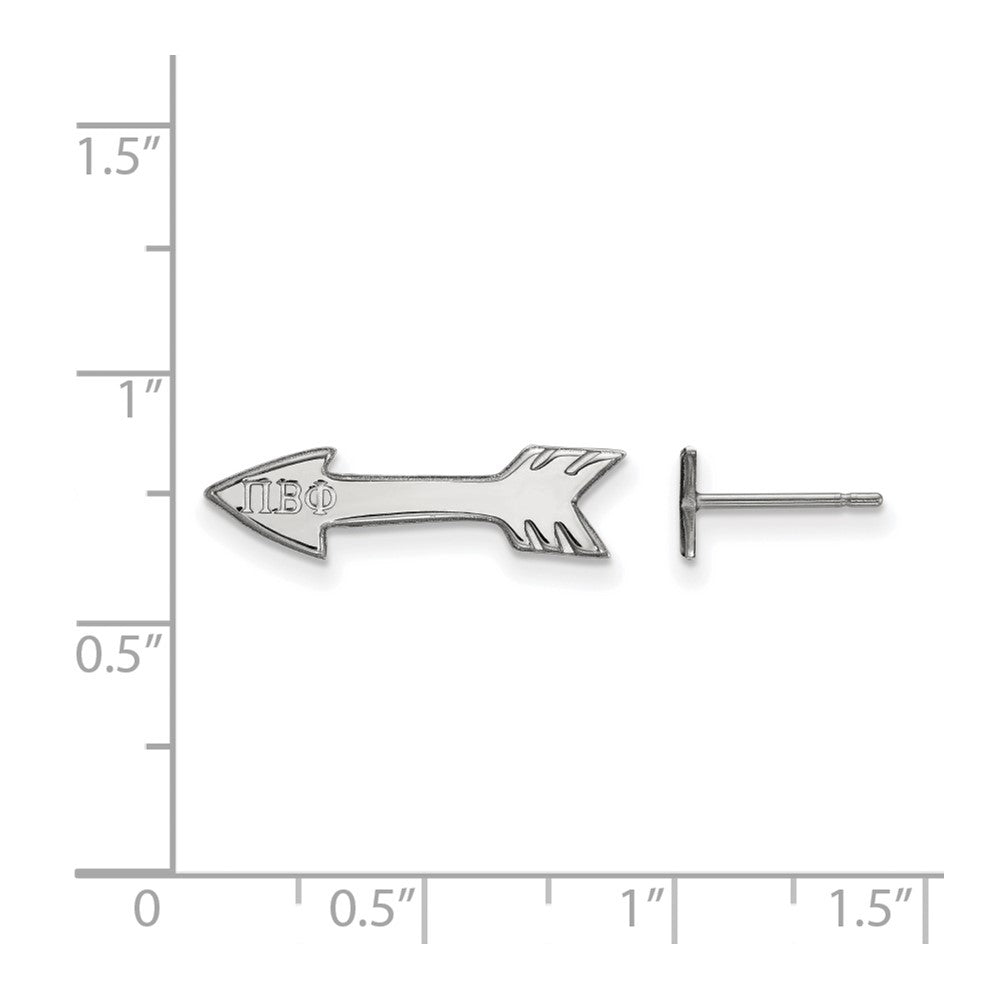 Sterling Silver Rhodium-plated LogoArt Pi Beta Phi Sorority Symbol Extra Small Post Earrings