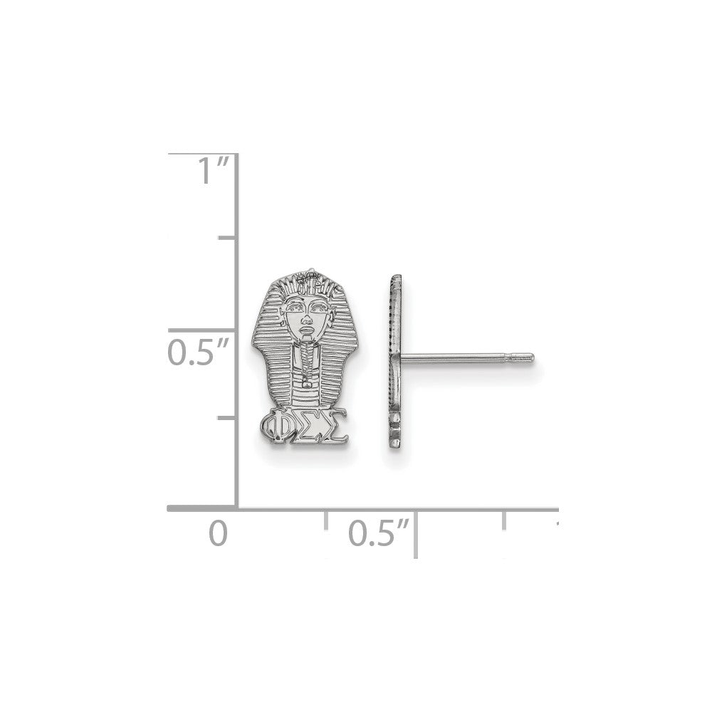 Sterling Silver Rhodium-plated LogoArt Phi Sigma Sigma Sorority Symbol Extra Small Post Earrings